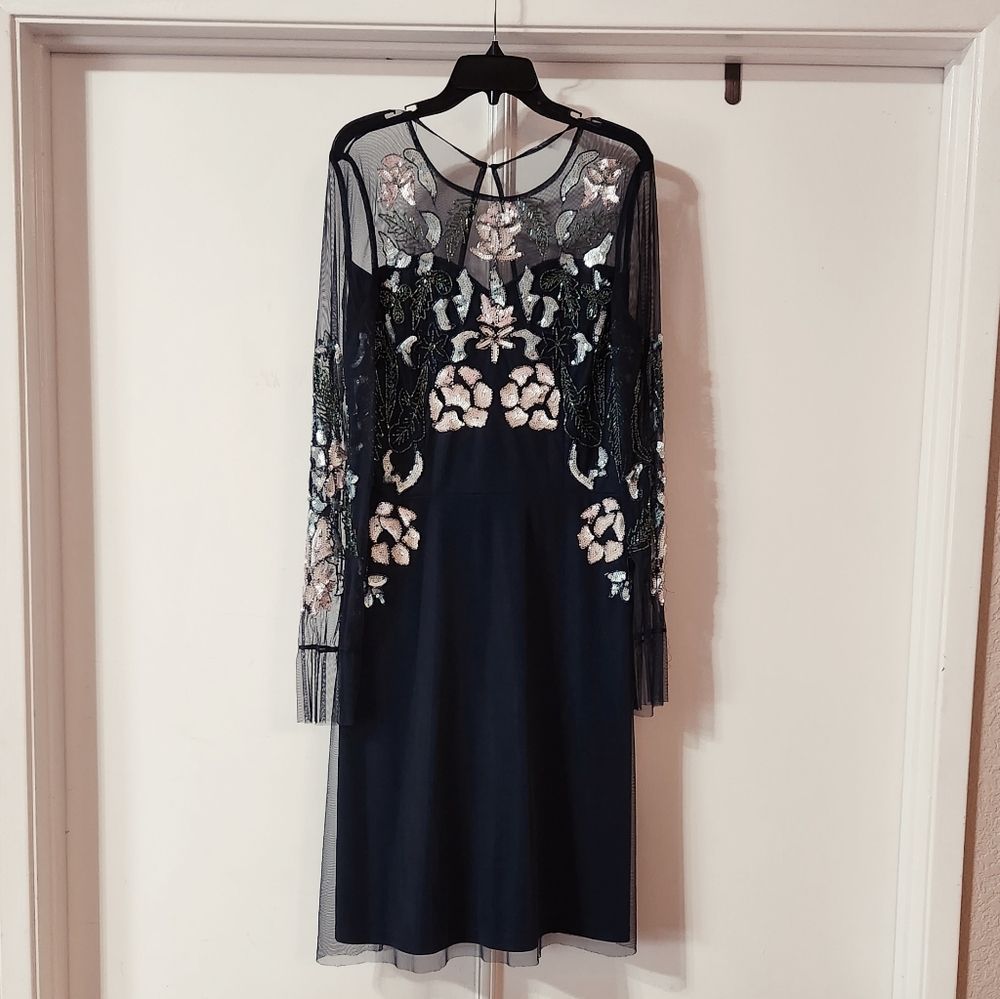 Frock and Frill Navy sequins midi dress size 12 - Picture 3 of 10